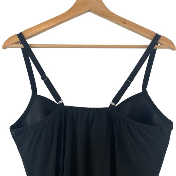 MIRACLESUIT ROCK SOLID MARINA UNDERWIRE TANKINI TOP IN BLACK SIZE 10 - Picture 9 of 13